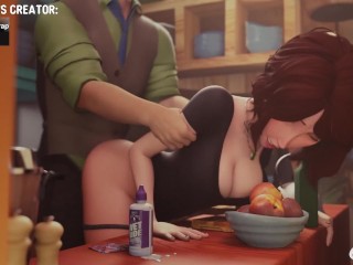 Aunt Cass is fucked by her lover and her nipple sticks out (BaronStrap animation) - Jazziuu