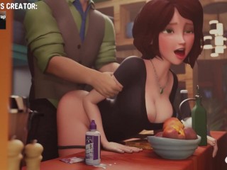 Aunt Cass is fucked by her lover and her nipple sticks out (BaronStrap animation) - Jazziuu