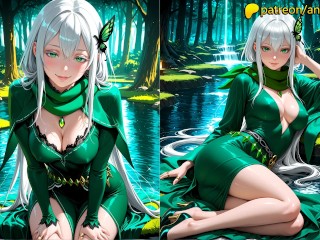 Echidna from Re:Zero gulps cum and moans like a slut