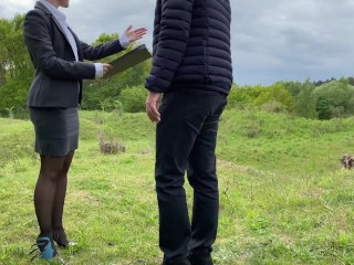 super sexy business woman taken doggy rough risky public outdoor