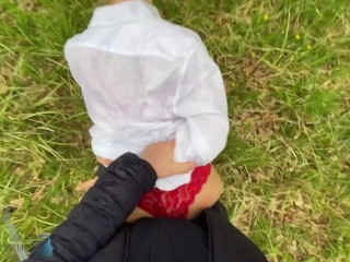 super sexy business woman taken doggy rough risky public outdoor