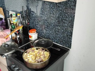 Жареная картошка с мясом