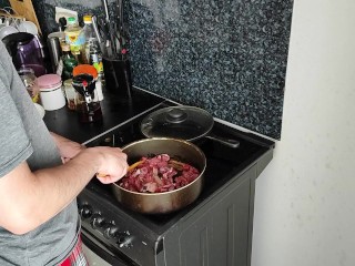 Жареная картошка с мясом