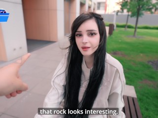 Pretty girl masturbates in a cafe and on the street. sucked in a public place - pinkloving