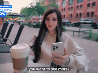 Pretty girl masturbates in a cafe and on the street. sucked in a public place - pinkloving