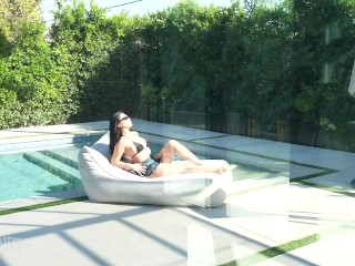 Sorority Girl got caught sneaking into the frat pool - Scarlett Alexis