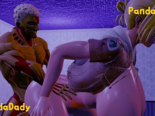 Attack On Titan 3D hentai - Annie Leonhart sex with iron Titan at her bedroom at night