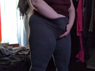 trying on random clothes and teasing the camera both with and without wearing my packer