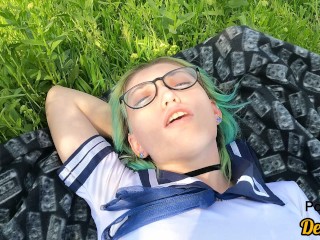 cute schoolgirl with glasses loves sex after school