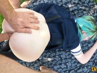 cute schoolgirl with glasses loves sex after school