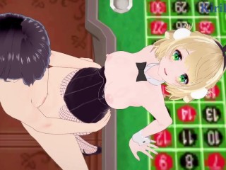 Shigure Ui (Bunny Girl) and I have intense sex in the casino. - VTuber Hentai