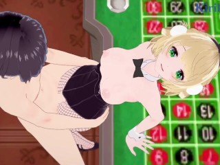 Shigure Ui (Bunny Girl) and I have intense sex in the casino. - VTuber Hentai
