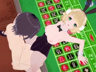 Shigure Ui (Bunny Girl) and I have intense sex in the casino. - VTuber Hentai