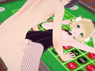 Shigure Ui (Bunny Girl) and I have intense sex in the casino. - VTuber Hentai