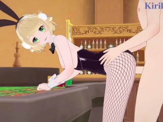 Shigure Ui (Bunny Girl) and I have intense sex in the casino. - VTuber Hentai
