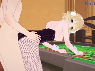 Shigure Ui (Bunny Girl) and I have intense sex in the casino. - VTuber Hentai