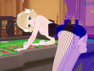 Shigure Ui (Bunny Girl) and I have intense sex in the casino. - VTuber Hentai