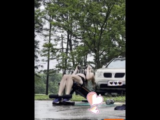 Eva Summers 2025 June Squats ~ Squats & Thrusters ~ Decline Bench Situps Workout