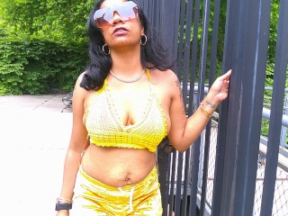 THIS SOLO FEMALE PORNSTAR IS BLOCKING THE ROAD PUBLIC EXOTIC BROWN SKIN COSPLAY