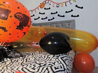 HALLOWEEN MASS POP BIG BALLOONS PART 1 (full video on C4S / MV / OF / Membersite)