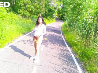 SEX OUTSIDE ON PUBLIC BIKE TRAIL PARK TREES WOODS JUNGLE