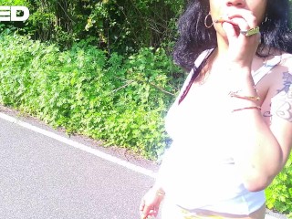 SEX OUTSIDE ON PUBLIC BIKE TRAIL PARK TREES WOODS JUNGLE