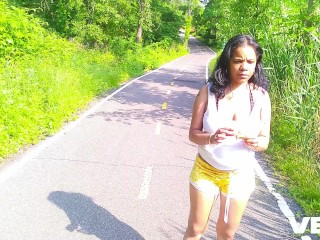 SEX OUTSIDE ON PUBLIC BIKE TRAIL PARK TREES WOODS JUNGLE