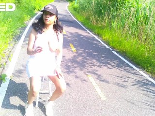 SEX OUTSIDE ON PUBLIC BIKE TRAIL PARK TREES WOODS JUNGLE