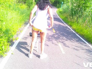 SEX OUTSIDE ON PUBLIC BIKE TRAIL PARK TREES WOODS JUNGLE