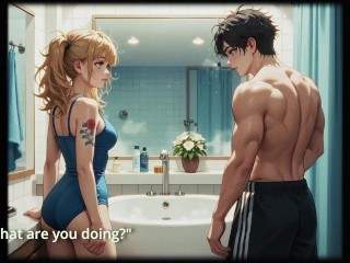 Step Sister Seduces Step Brother In Bathroom (visual novel) part2