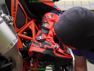 slave cleans my fox boots, nike jordan 4, kick nuts