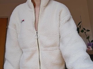 Masturbating in 2 different fleece jackets