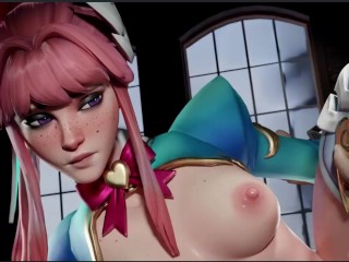 Cum Faced Benedikta Sucks Cock, Heart Juno Gets Her Cute Pussy Fucked, Bald Pussy Freja Standing Sex