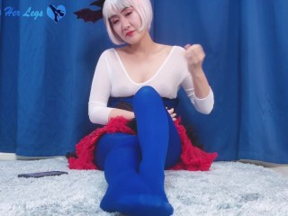Japanese Cosplay Blue Opaque Tights Soles JOI