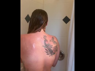 Relaxing sudsy shower and shave