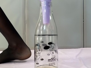 I pee through a funnel into a bottle. I got a lot.