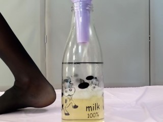 I pee through a funnel into a bottle. I got a lot.