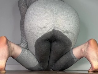 Grey Leggings Multiple Pee Stain Due to All Day Rewetting
