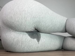 Grey Leggings Multiple Pee Stain Due to All Day Rewetting