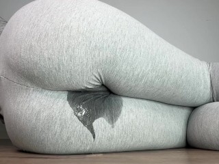 Grey Leggings Multiple Pee Stain Due to All Day Rewetting
