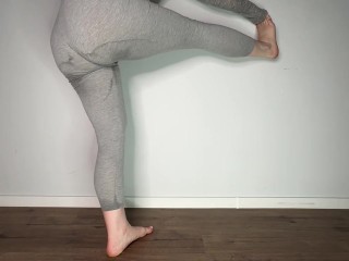 Grey Leggings Multiple Pee Stain Due to All Day Rewetting