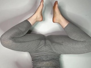 Grey Leggings Multiple Pee Stain Due to All Day Rewetting