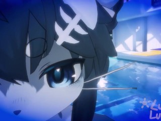 POV Horny femboy shark invites you to the pool…