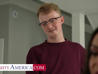 MY FRIEND'S HOT MOM   Big ass milf Kiki Klout sits on her son's friend's big cock