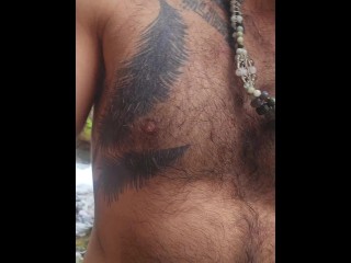 Masterbating outdoors by some gorgeous waterfalls