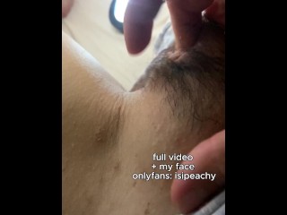 Masturbating My Hairy Pussy Under The Sheets While You Watch Me Squirm