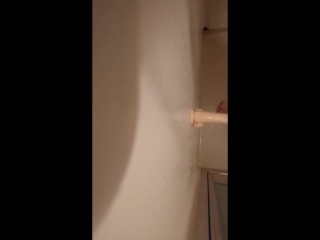 【Japanese femboy】シャワールームでアナルファック 隣人にバレないようにこっそり喘ぐ…【ディルドオナニー】