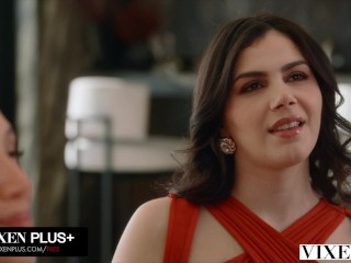 VIXEN Insatiable Besties Valentina Nappi And Vicki Chase Take Turns Using Young Stud's Cock