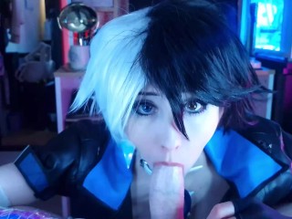 Pervy roommate wanted to see my luna snow cosplay so I dominated him