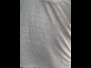 Strip naked at public park cut up clothes piss on them jerk off cum and walk back naked to its car.